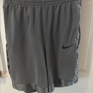 Nike Black and Gray Athletic Shorts with Elastic Waistband